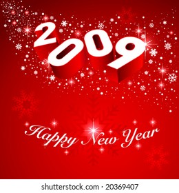 Vector greeting card 2009. Editable