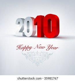 Vector greeting card 2010. Editable