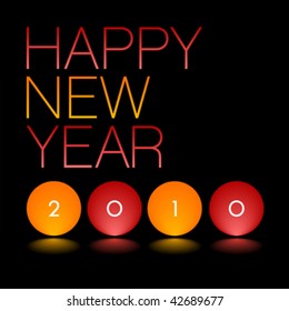 Vector greeting card 2010. Editable. No mesh
