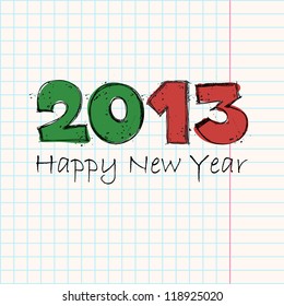 Vector greeting card. 2013  in sketch-style.