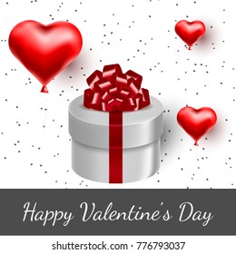 Vector greeting card with 3d hearts. Valentine s Day. Love and romance.