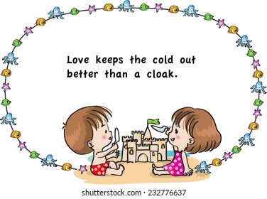 vector greeting card about love