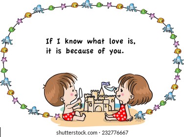vector greeting card about love