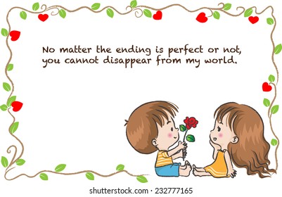 vector greeting card about love