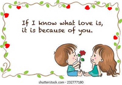 vector greeting card about love