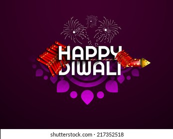 Vector greeting card or background, flyer,brochure, magazine cover for Diwali festival with crackers .can be used for print and publishing.