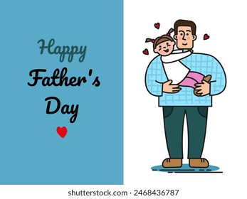 Vector greeting card, banner feliz dia dos pais. Father's day