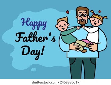 Vector greeting card, banner feliz dia dos pais. Father's day