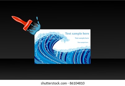 vector greeting card with beautiful abstract waves