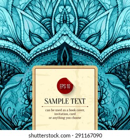 Vector greeting card - beautiful background with ornate pattern. Can be used for Ramadan Kareem  greeting card. Arabic style design template. Vector illustration.