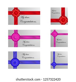 
vector greeting card with a beautiful bow on a white background