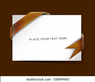 vector greeting card with blue corners banners design.