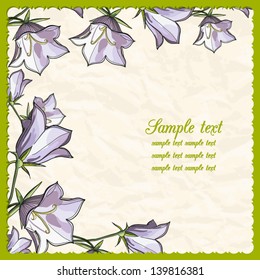 Vector greeting card with bluebells.