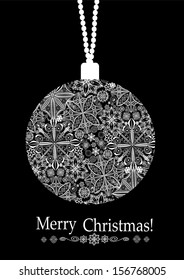 Vector greeting card with christmas ball