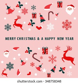 Vector greeting card for Christmas and happy new year, illustration design