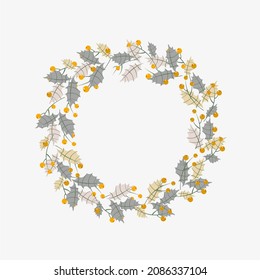  Vector greeting card Christmas tree in Figured Frame 