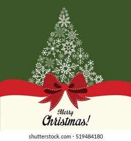 Vector greeting card with Christmas tree