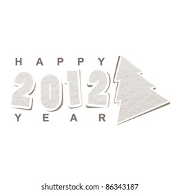 Vector greeting card with christmas tree made from paper.