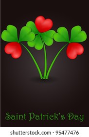 vector  greeting card with clover, dedicated to Saint Patrick's Day