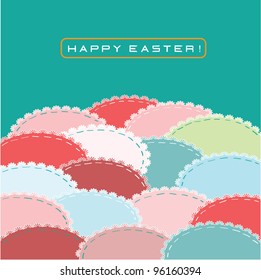 Vector greeting card with colored easter eggs / Happy easter!