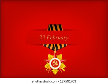 vector greeting card with congratulations to 23 february