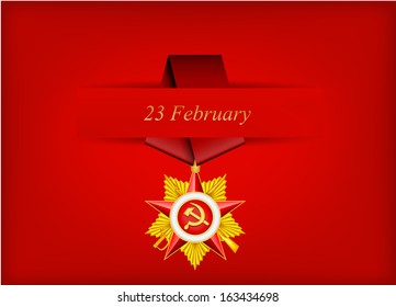 vector greeting card with congratulations to 23 february 
