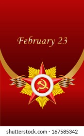 vector greeting card with congratulations to 23 february and Victory Day 