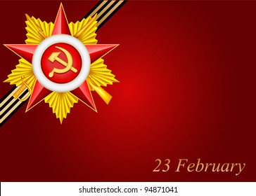 vector greeting card with congratulations to 23 february