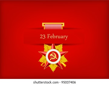vector greeting card with congratulations to 23 february