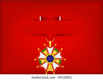 vector greeting card with congratulations to Victory Day with american medal