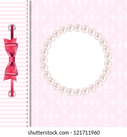 Vector greeting card or cover with bow. Space for your text or picture.