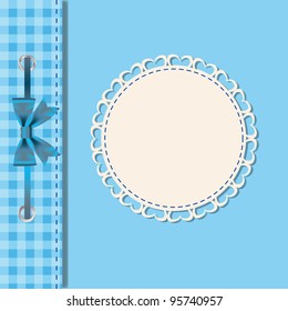 Vector greeting card or cover with bow. Space for your text or picture.