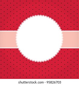Vector greeting card or cover with bow. Space for your text or picture.