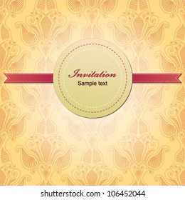 Vector greeting card with damask elements