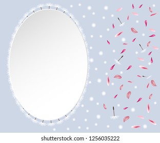 Vector greeting card with dandelion and sakura flowers . For decoration, posters, banners, sales and other spring events.
