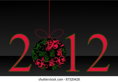 vector greeting card dedicated to 2012 new year