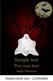 vector greeting card  dedicated to Halloween