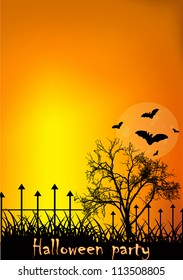 Vector greeting card dedicated to Halloween