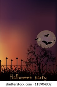 Vector greeting card dedicated to Halloween