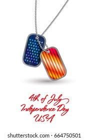 Vector greeting card dedicated to the USA independence Day.