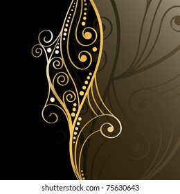 vector greeting card design with abstract plant