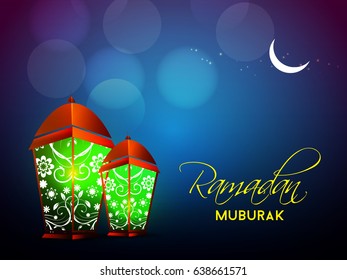 Vector greeting card designs for celebration of Ramadan Kareem.