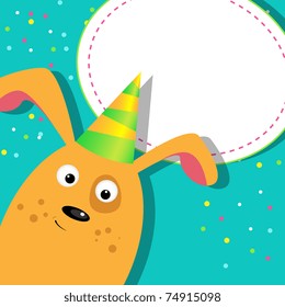 Vector greeting card with a dog