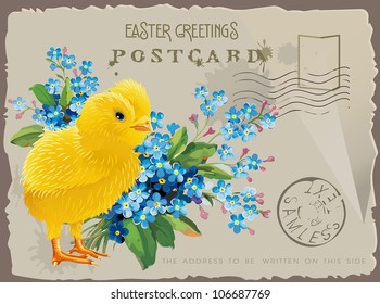 Vector greeting card for Easter. Detailed vector illustration. Abstract Elegance background.