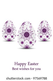 vector greeting card with eggs, dedicated to Happy Easter Day