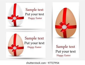 vector greeting card with eggs, dedicated to Happy Easter Day