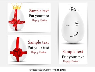 vector greeting card with eggs, dedicated to Happy Easter Day