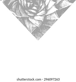 Vector greeting card with envelope with flower for your design