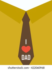 Vector greeting card for Father's day. Flat design