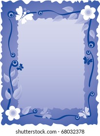 vector greeting card with floral frame